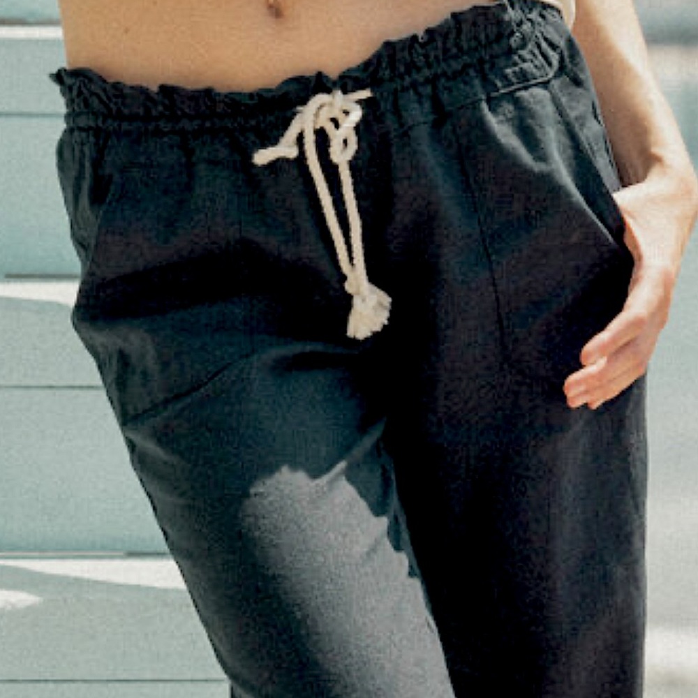 ROXY oceanside flared linen pants